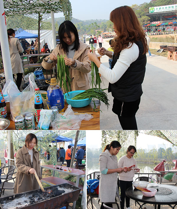 理工公司員工燒烤前準備工作